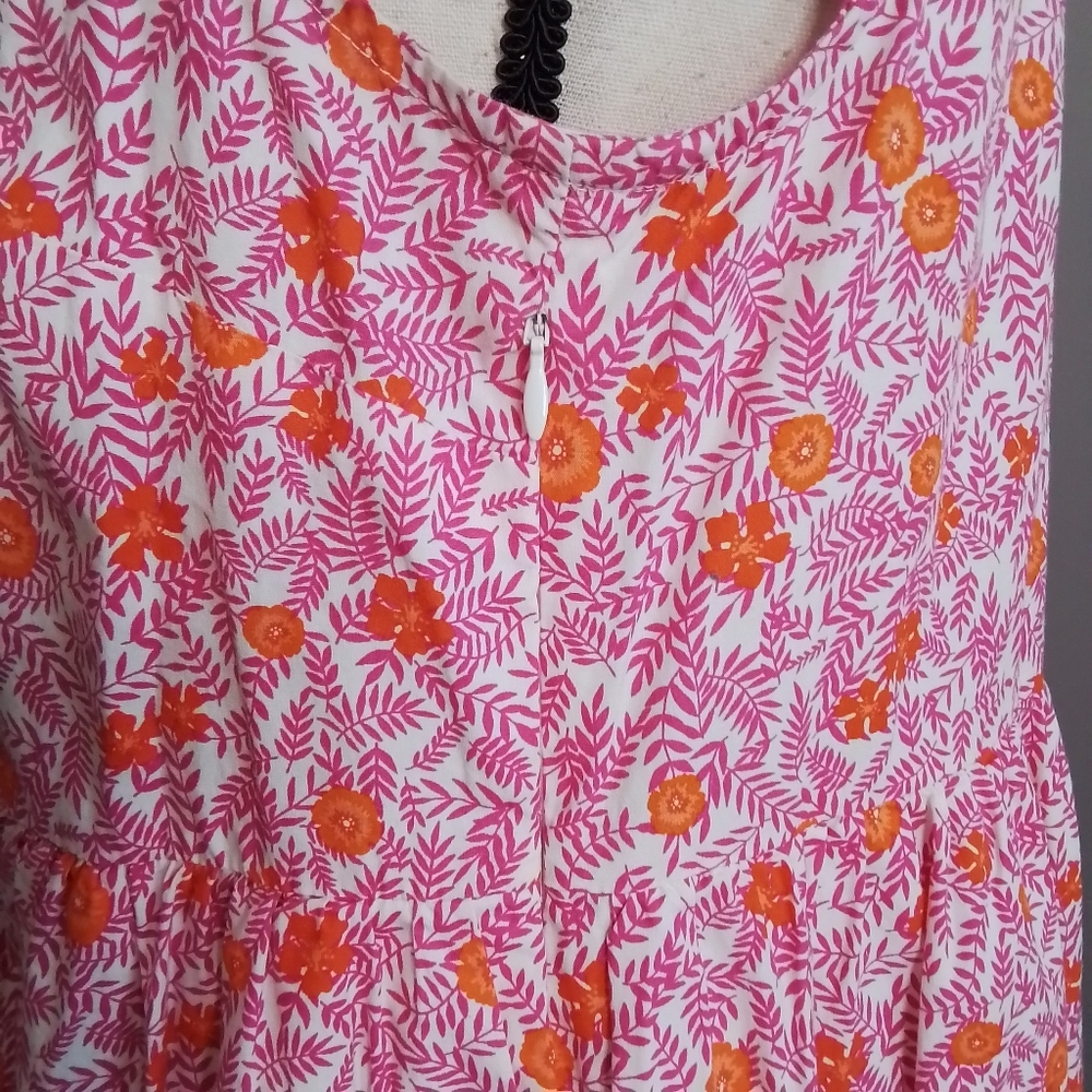 J. Crew Re-Imagined Floral Tiered Ruffle Sleeveless Midi Dress - 8 - Picture 9 of 15